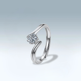 Moissanite Swoop Ring