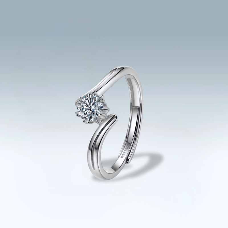 Moissanite Swoop Ring