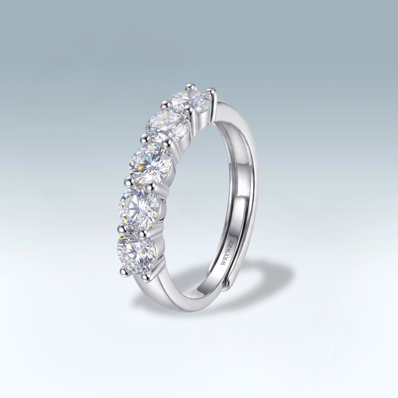 Moissanite Quintet Ring