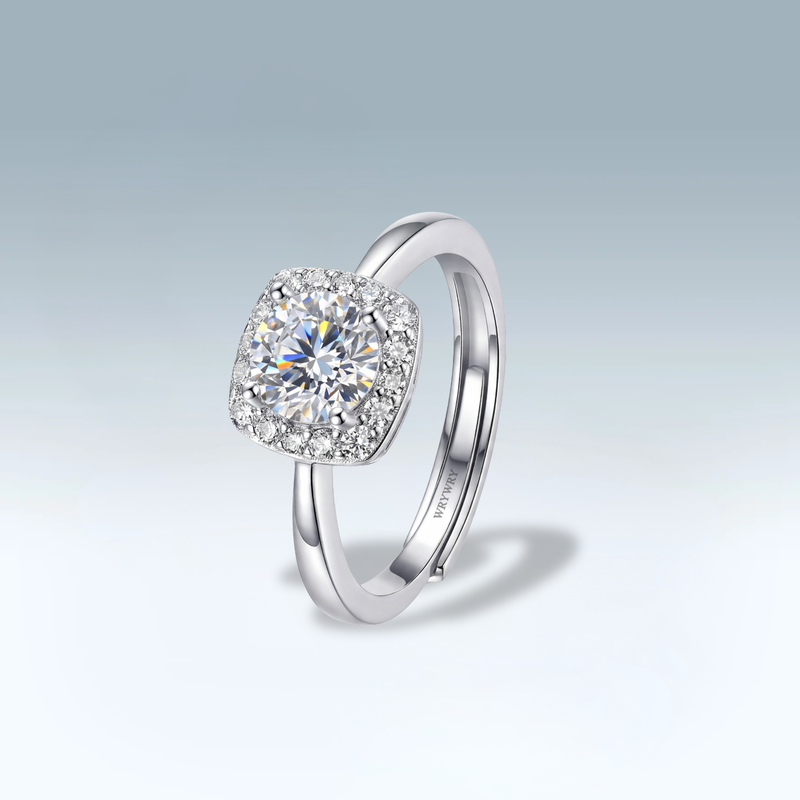 Moissanite Halo Ring