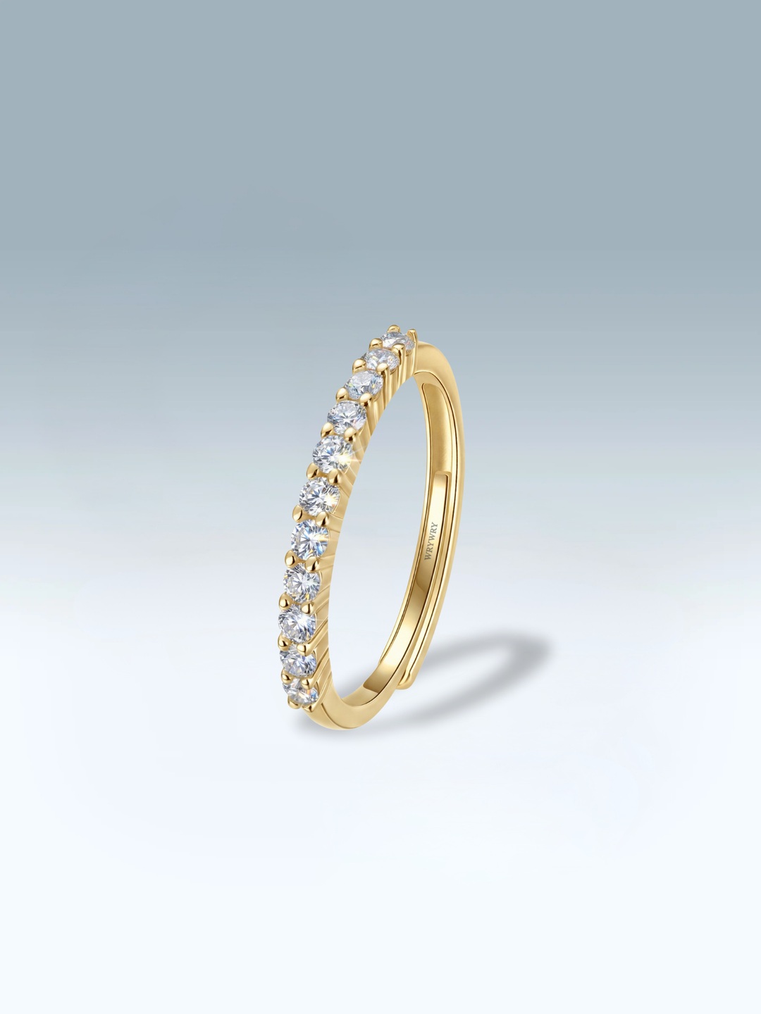 Adjustable & Stackable - Stardust Engagement Ring - 925 Sterling Silver & Moissanite