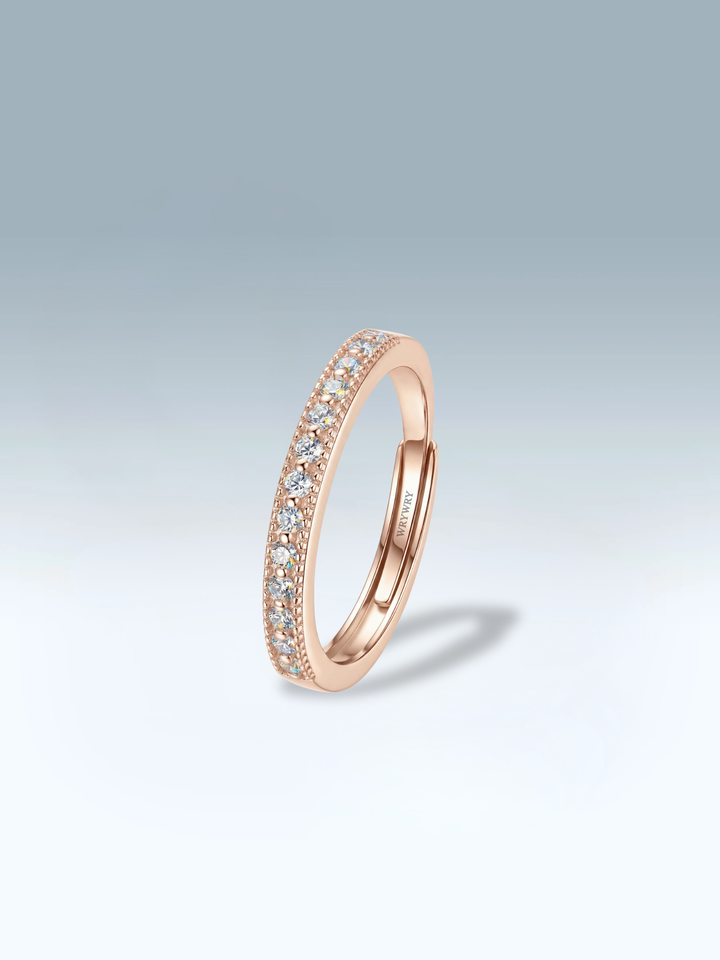 Adjustable & Stackable - Starlet Engagement Ring - 925 Sterling Silver & Moissanite