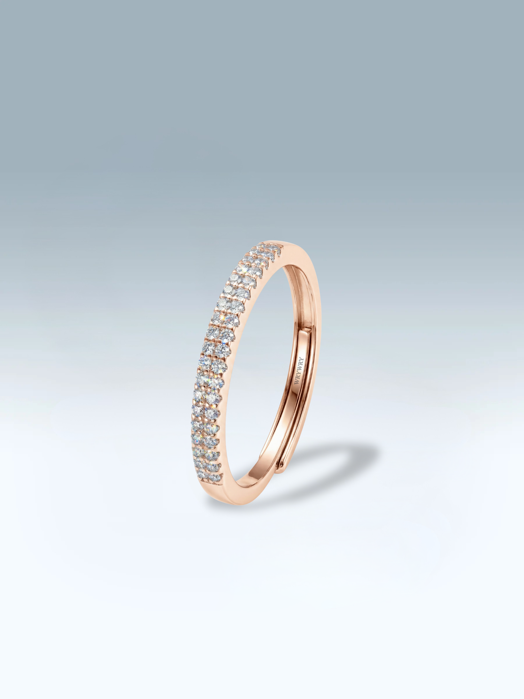 Adjustable & Stackable - Opaline Engagement Ring - 925 Sterling Silver & Moissanite