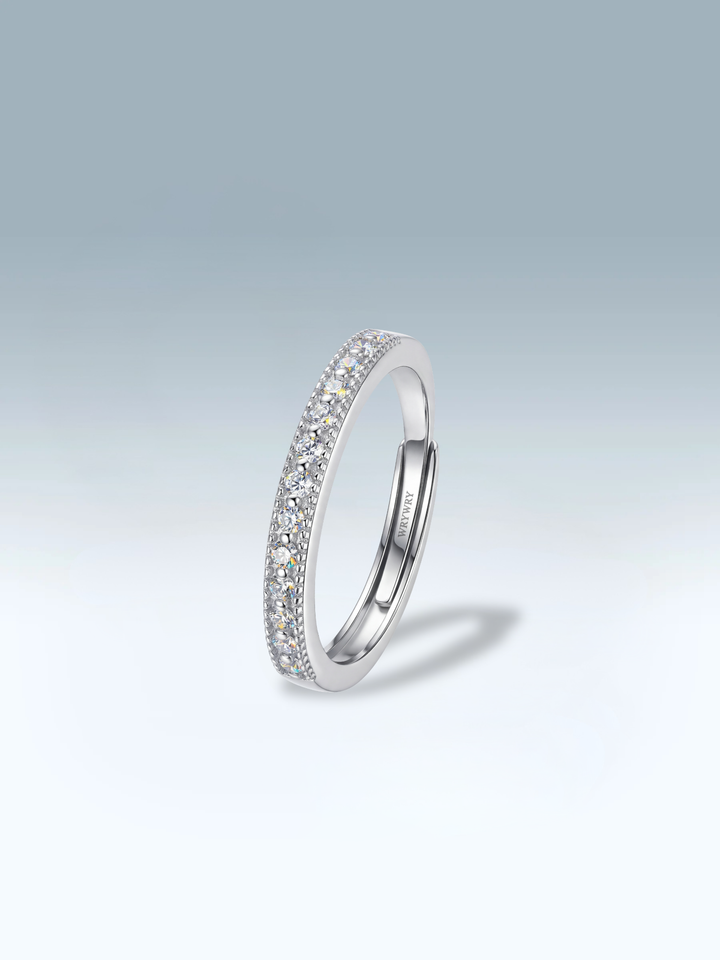 Adjustable & Stackable - Starlet Engagement Ring - 925 Sterling Silver & Moissanite