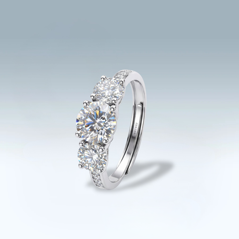 Moissanite Trinity Ring