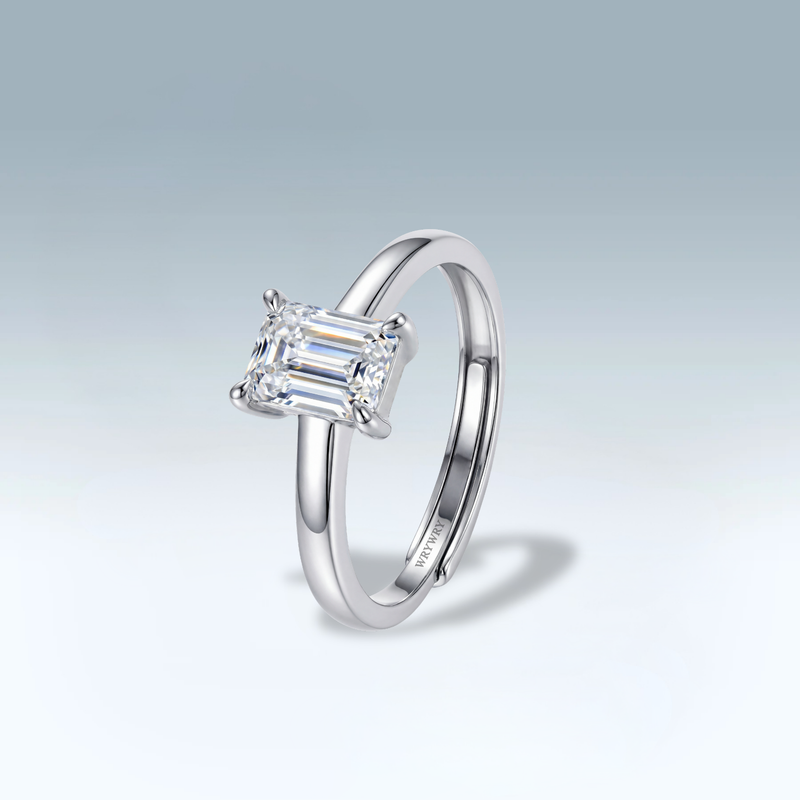 Moissanite Emerald Ring