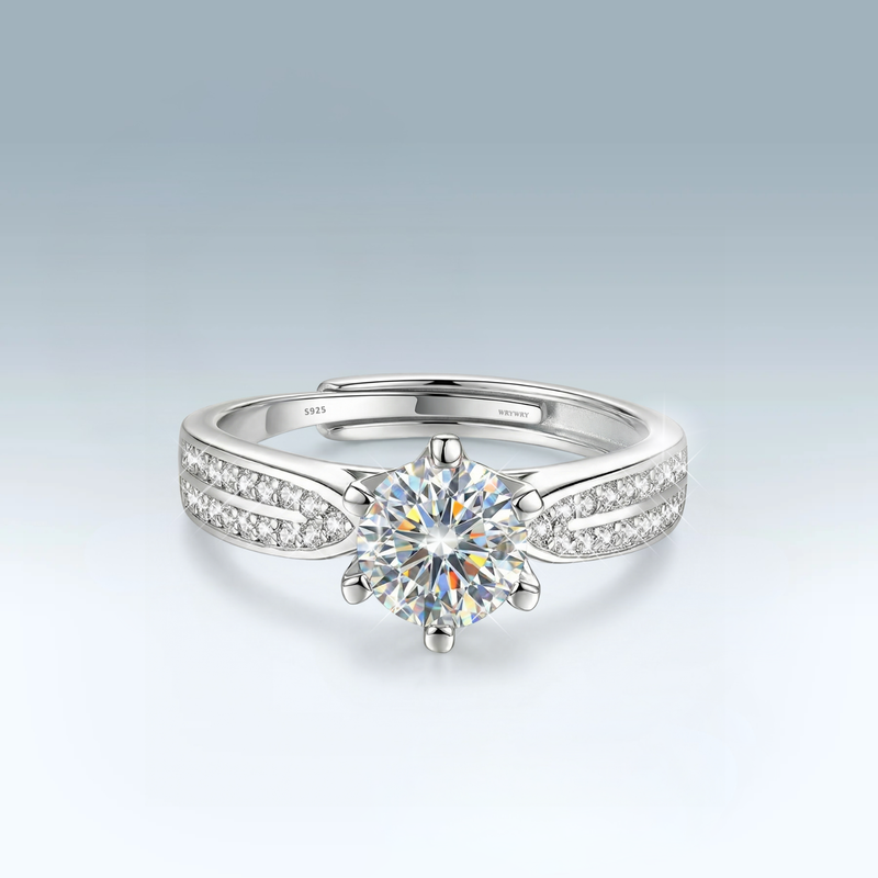Moissanite Orbit Ring