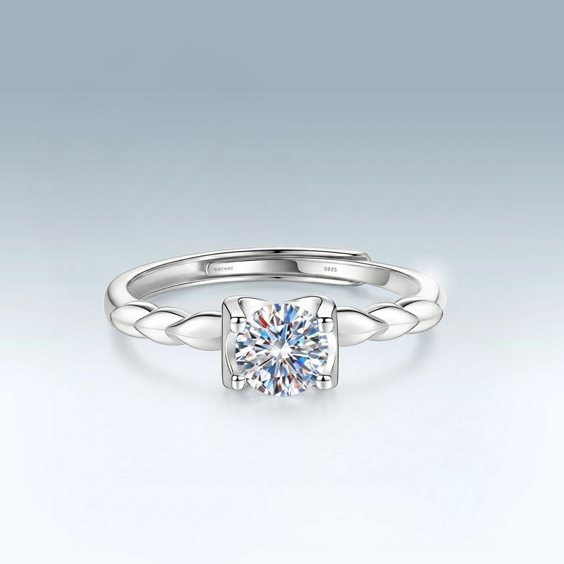 Moissanite Frame Twist Ring
