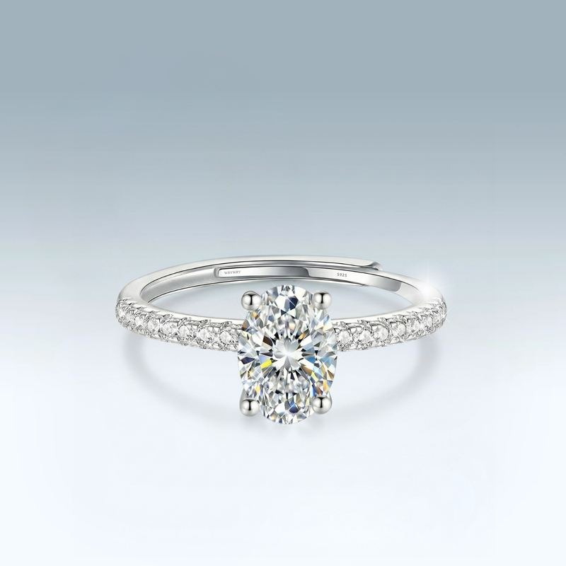Moissanite Ovaline Pavé Ring