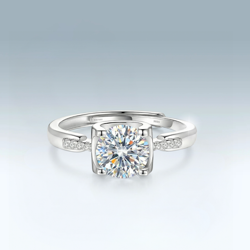 Moissanite Frame Pavé Ring