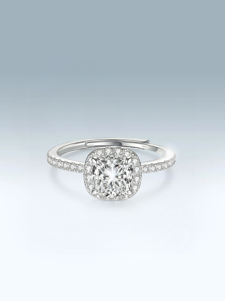 Moissanite Cushion Ring