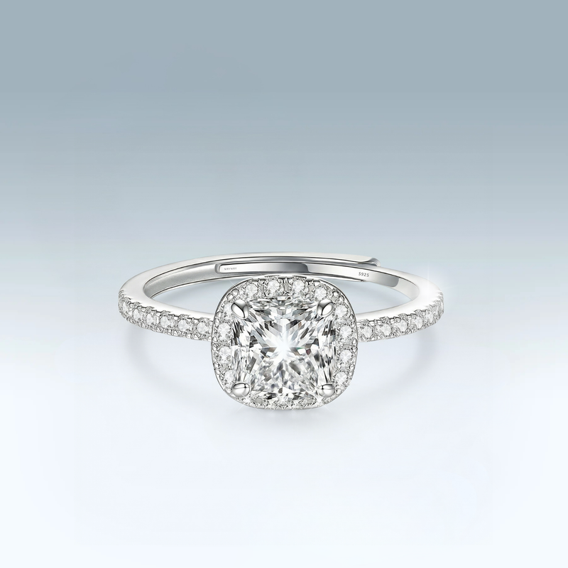 Moissanite Cushion Ring