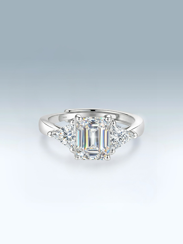 Moissanite Delta Ring