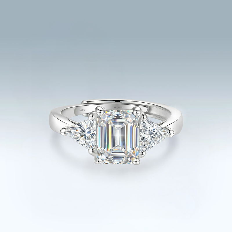 Moissanite Delta Ring
