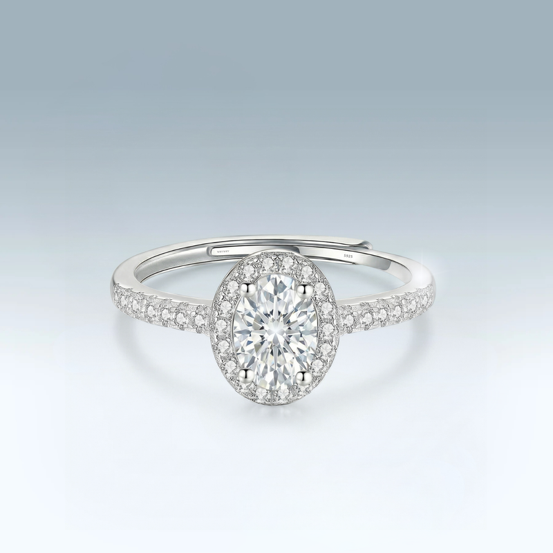 Moissanite Oval Pavé Ring