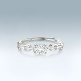 Moissanite Link Ring