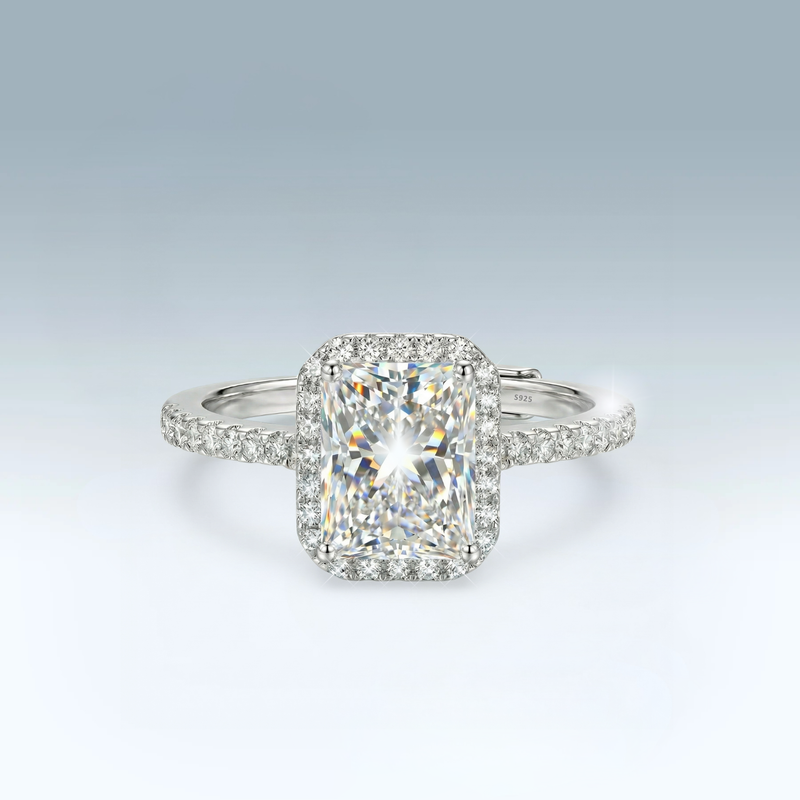 Moissanite Radiant Pavé Ring