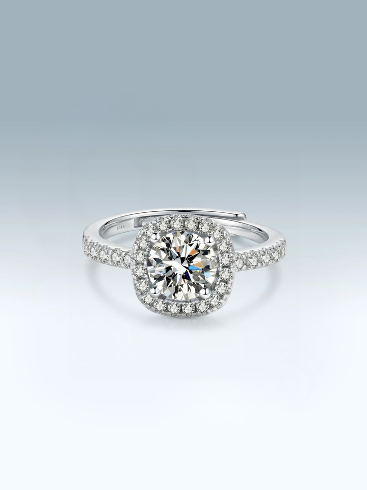 Moissanite Halo Pavé Ring - WRYWRY