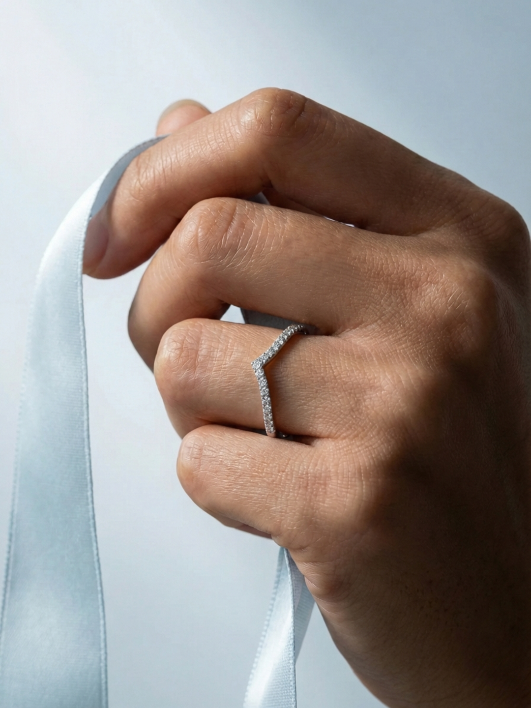 Adjustable & Stackable - Crown Engagement Ring - 925 Sterling Silver & Moissanite