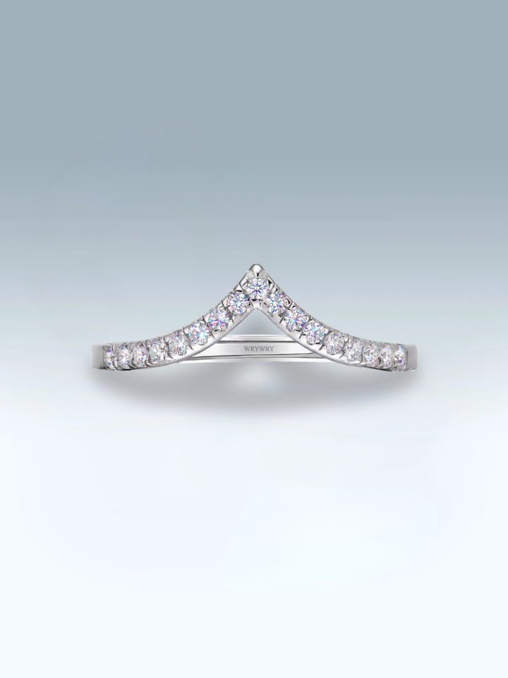 Adjustable & Stackable - Crown Engagement Ring - 925 Sterling Silver & Moissanite