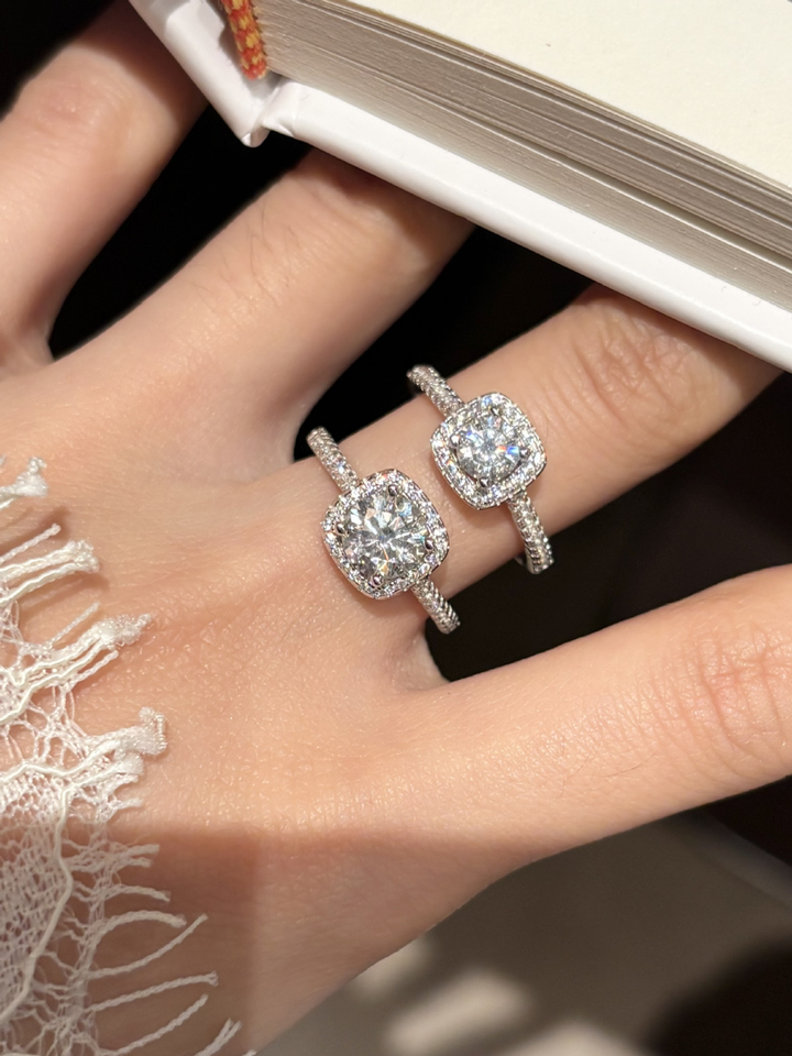 Moissanite Halo Pavé Ring - WRYWRY