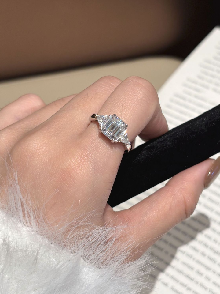 Moissanite Delta Ring