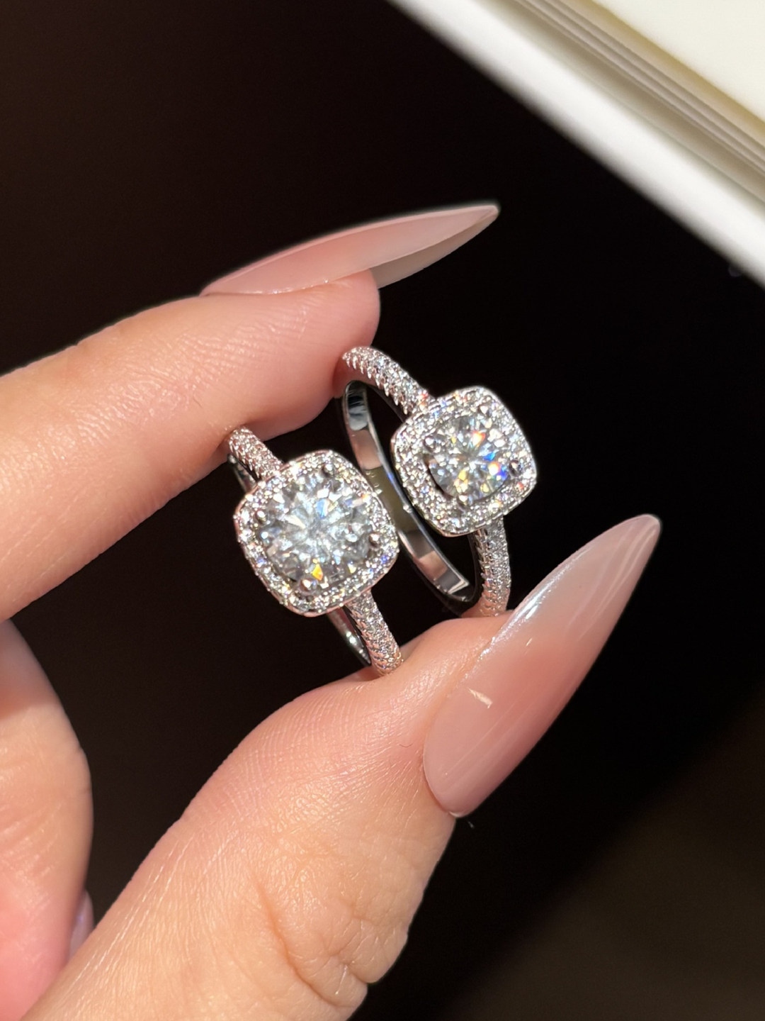 Moissanite Halo Pavé Ring - WRYWRY