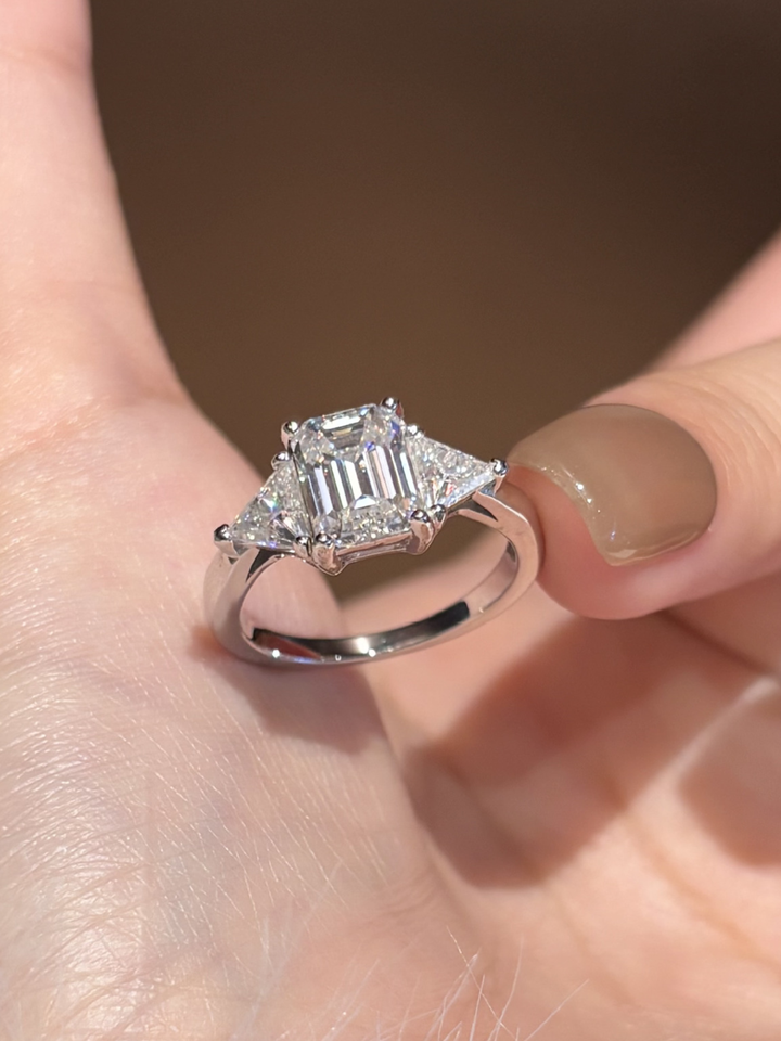 Moissanite Delta Ring