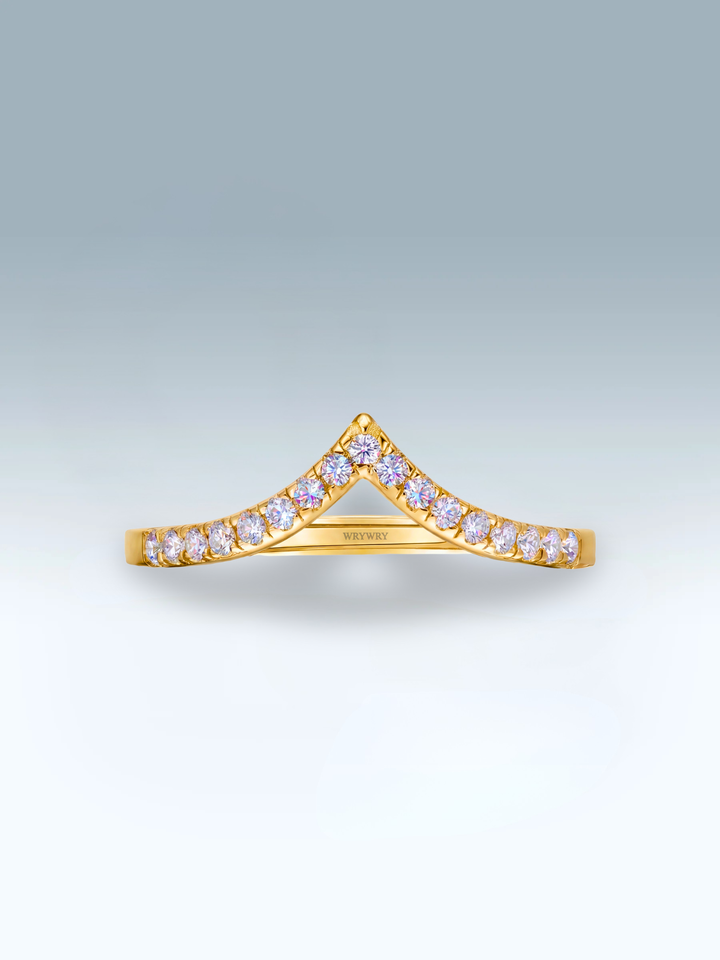 Adjustable & Stackable - Crown Engagement Ring - 925 Sterling Silver & Moissanite