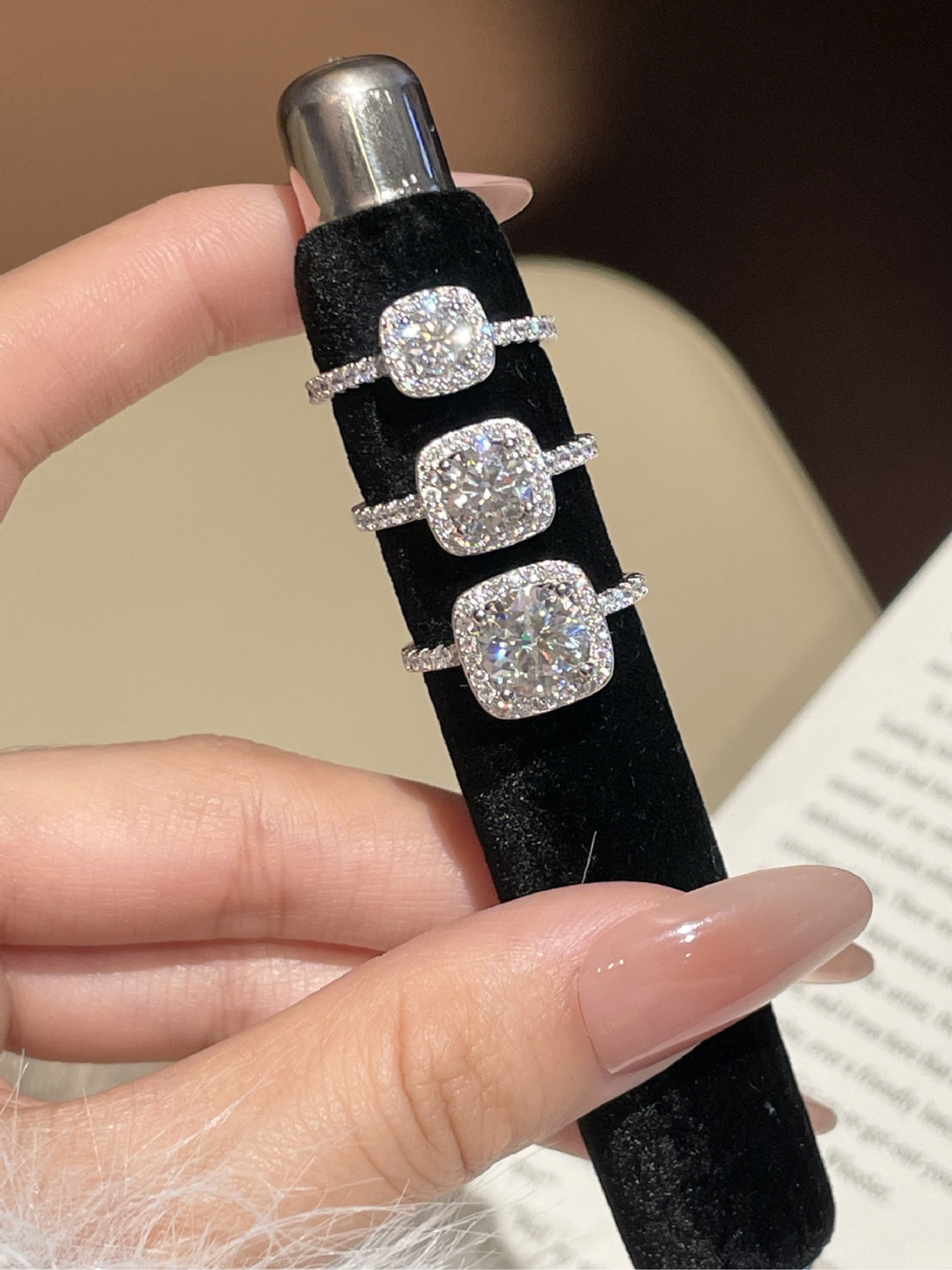 Moissanite Halo Pavé Ring - WRYWRY