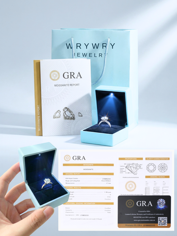 WryWry Moissanite Swoop Ring featuring a sparkling moissanite gemstone set in a sleek, curved silver band