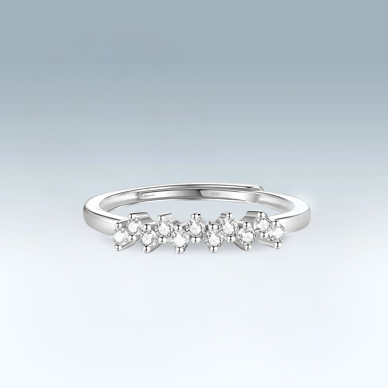 Moissanite Zig Ring