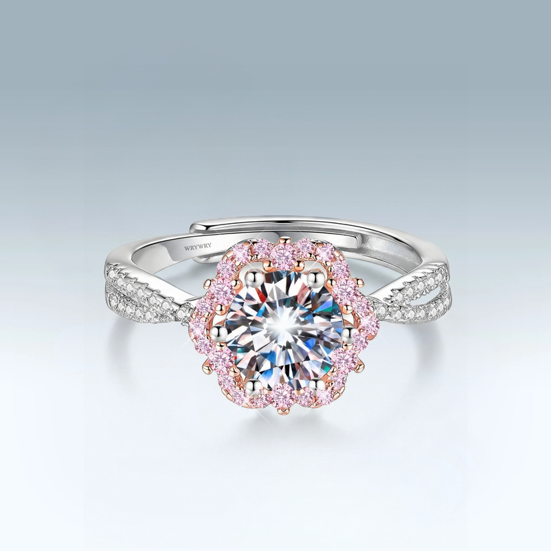 Moissanite Rosette Ring