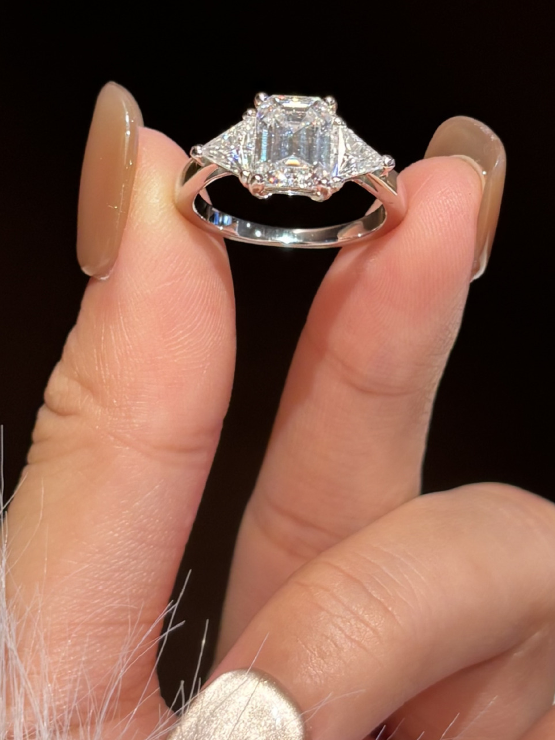 Moissanite Delta Ring