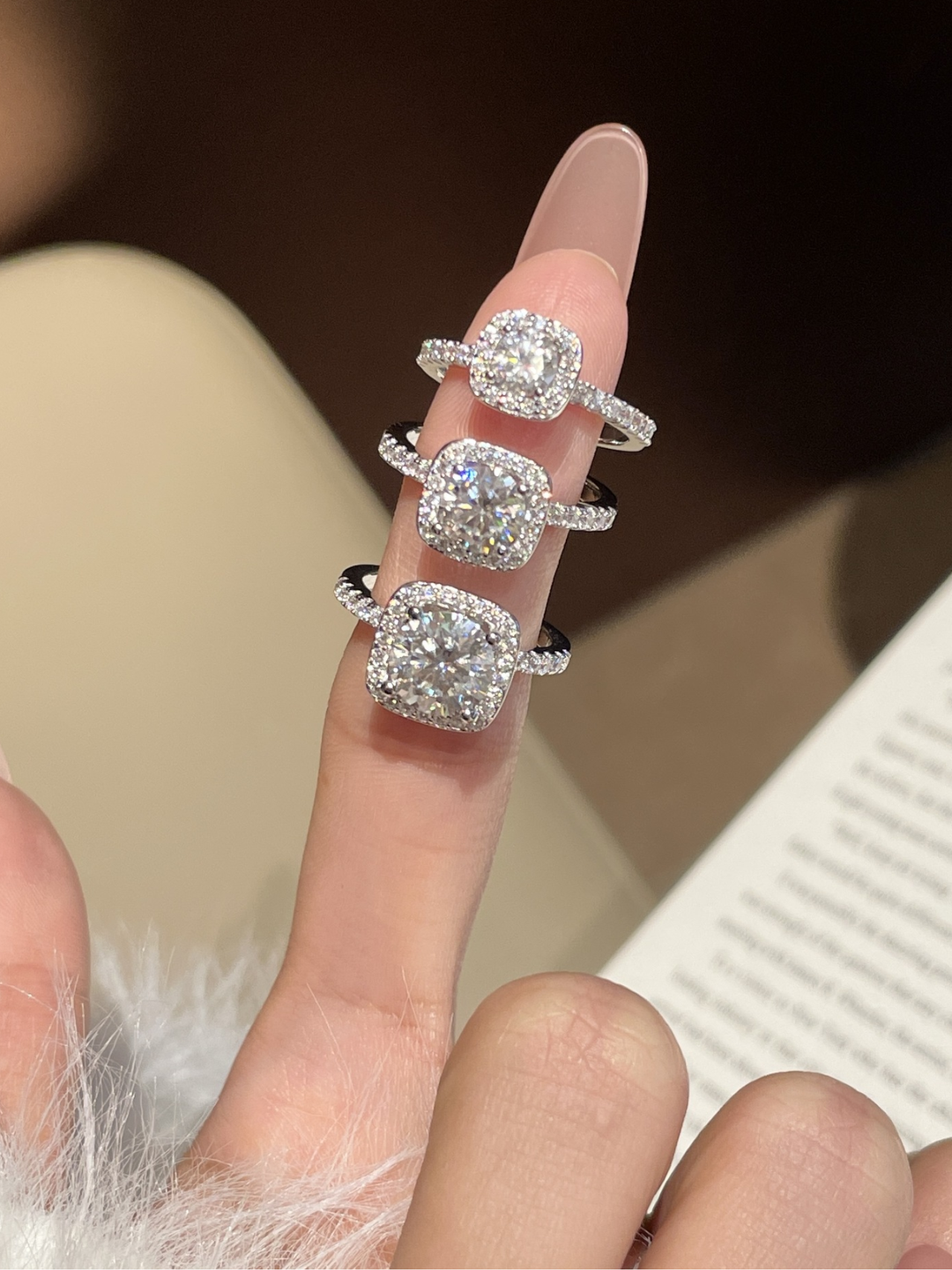 Moissanite Halo Pavé Ring - WRYWRY