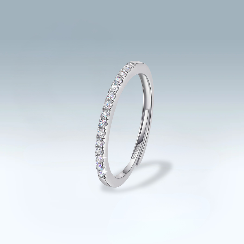 Moissanite Half-Eternity Ring