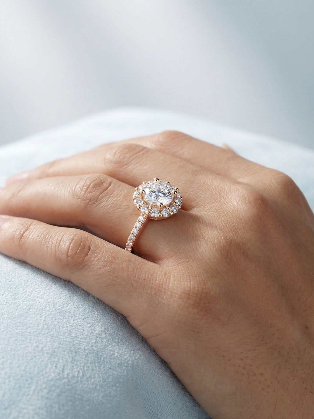 Adjustable & Stackable - Flora Engagement Ring - 925 Sterling Silver & Moissanite