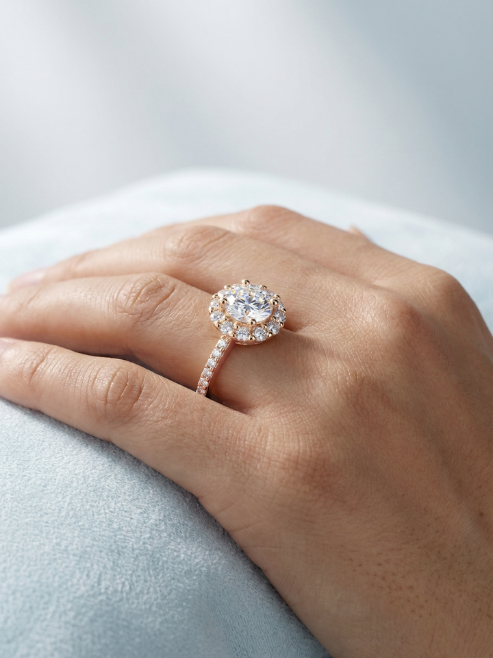 Adjustable & Stackable - Flora Engagement Ring - 925 Sterling Silver & Moissanite