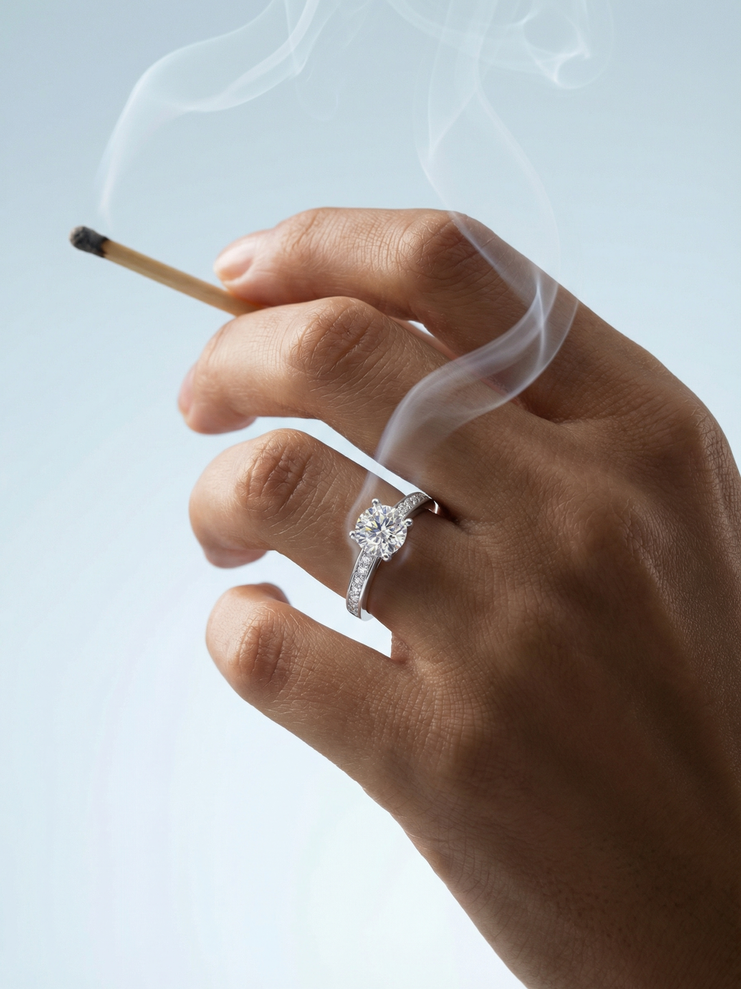 Adjustable & Stackable - Luméra Engagement Ring - 925 Sterling Silver & Moissanite