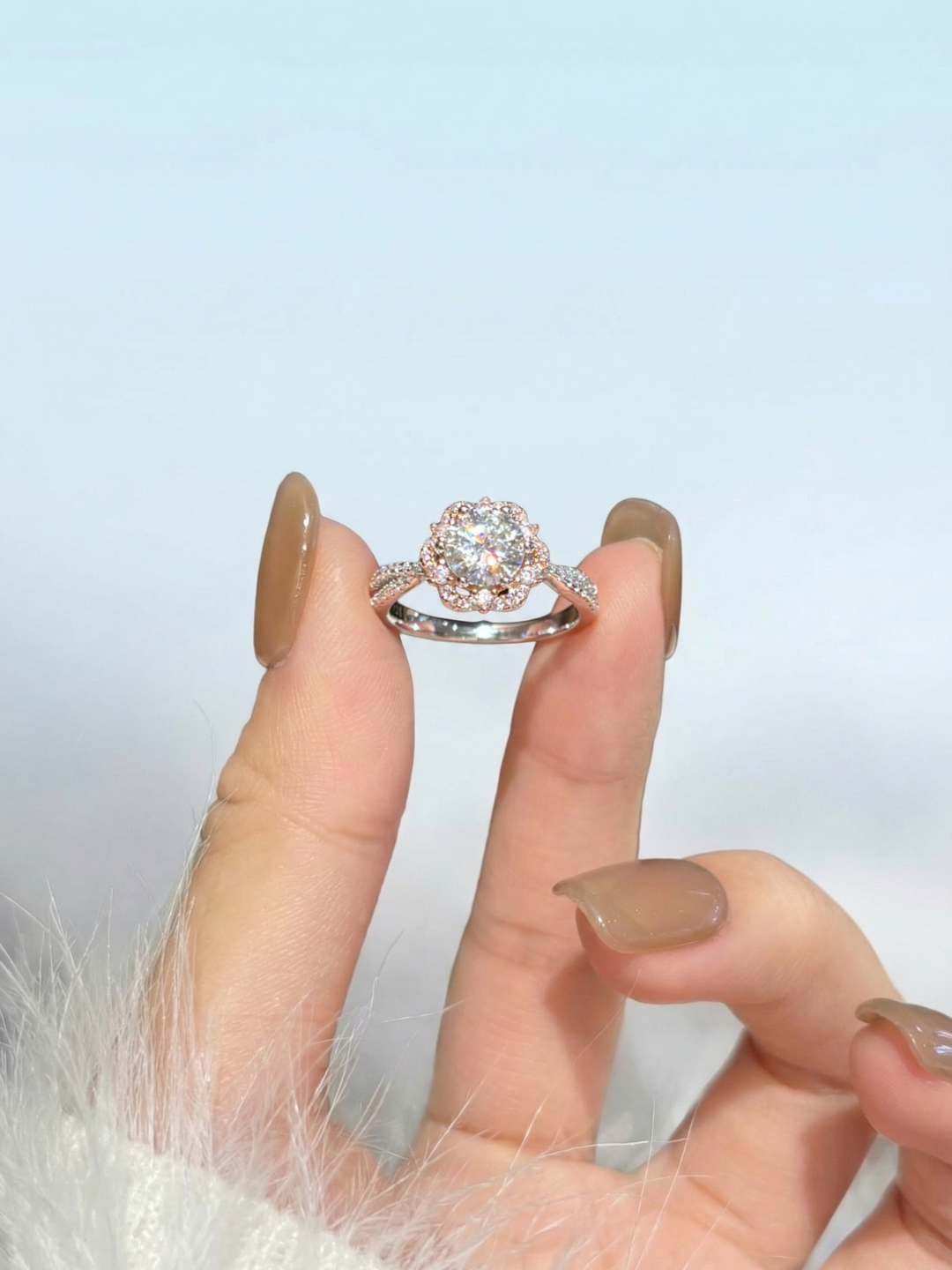 Moissanite Rosette Ring WryWry