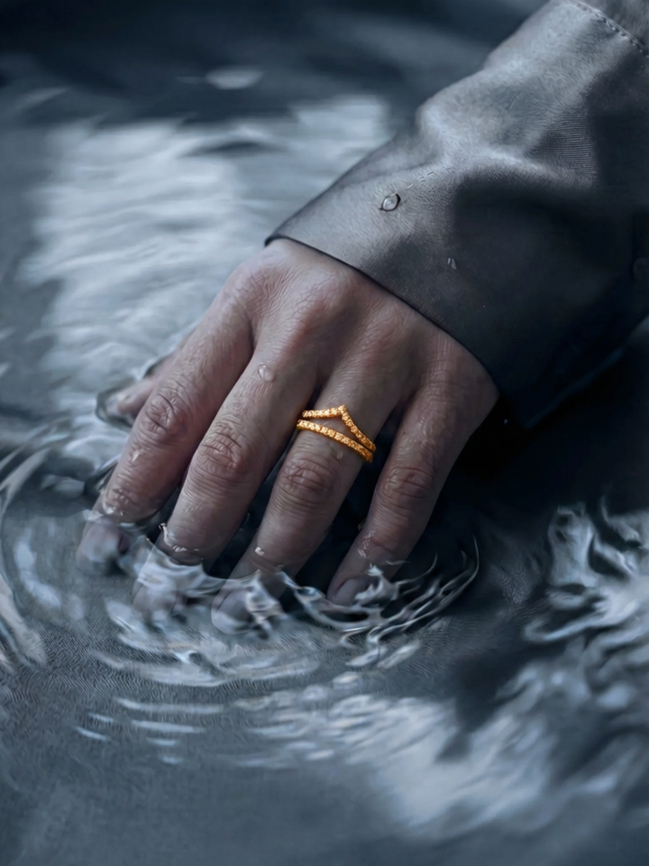 Adjustable & Stackable - Crown Engagement Ring - 925 Sterling Silver & Moissanite