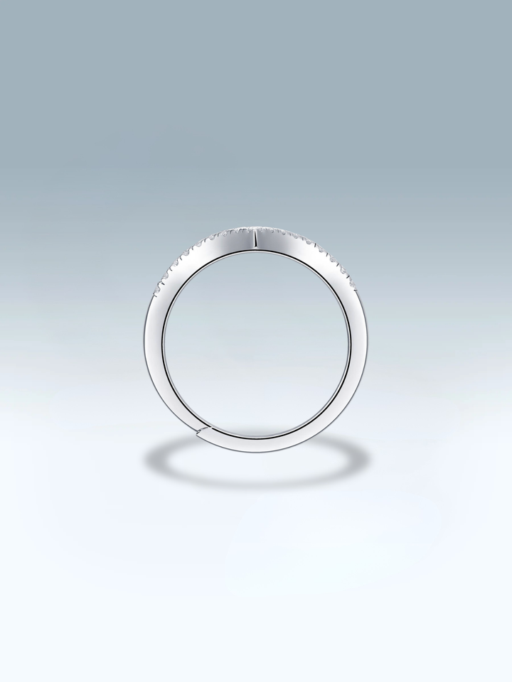 Adjustable & Stackable - Crown Engagement Ring - 925 Sterling Silver & Moissanite