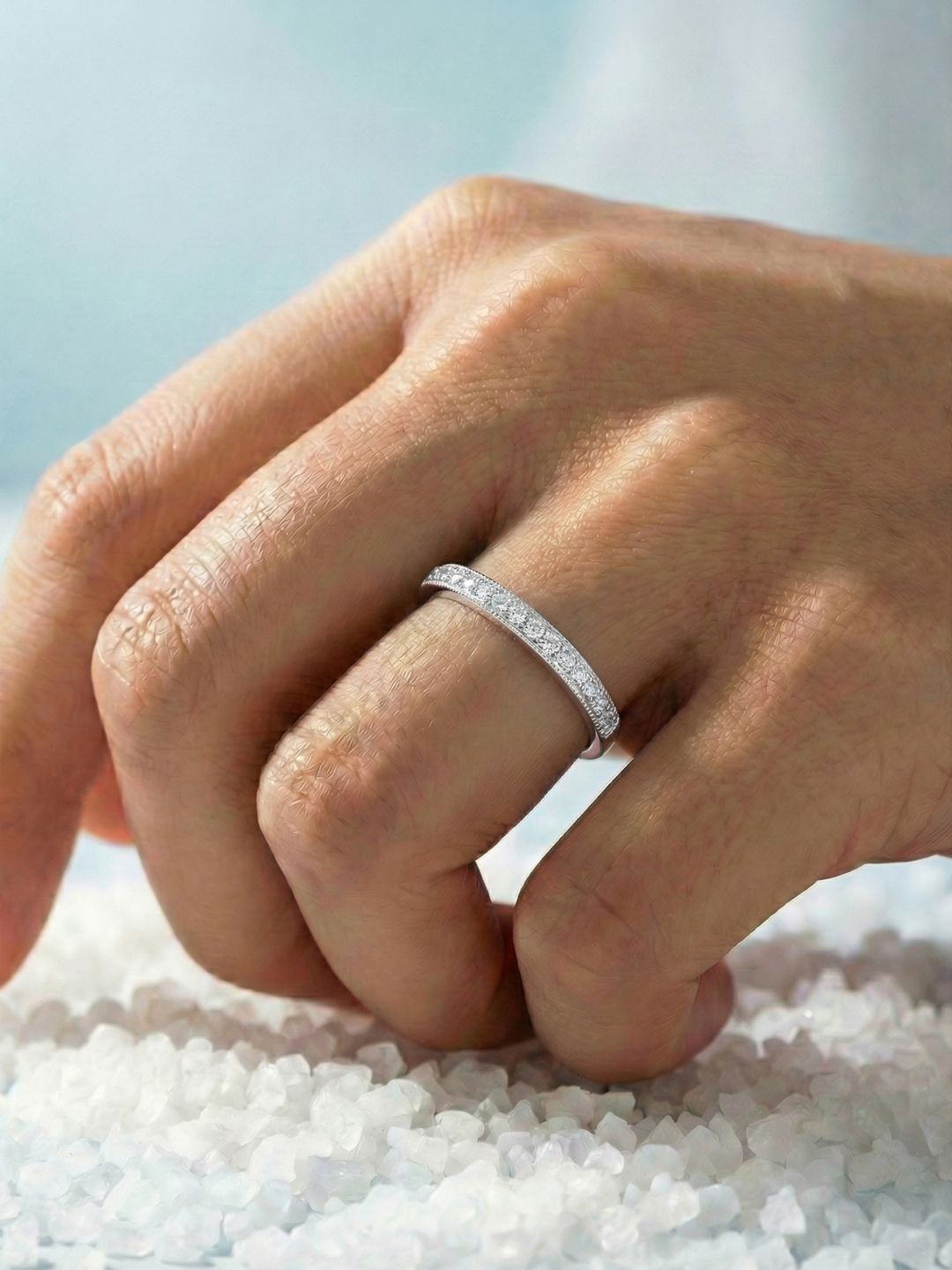 Adjustable & Stackable - Starlet Engagement Ring - 925 Sterling Silver & Moissanite