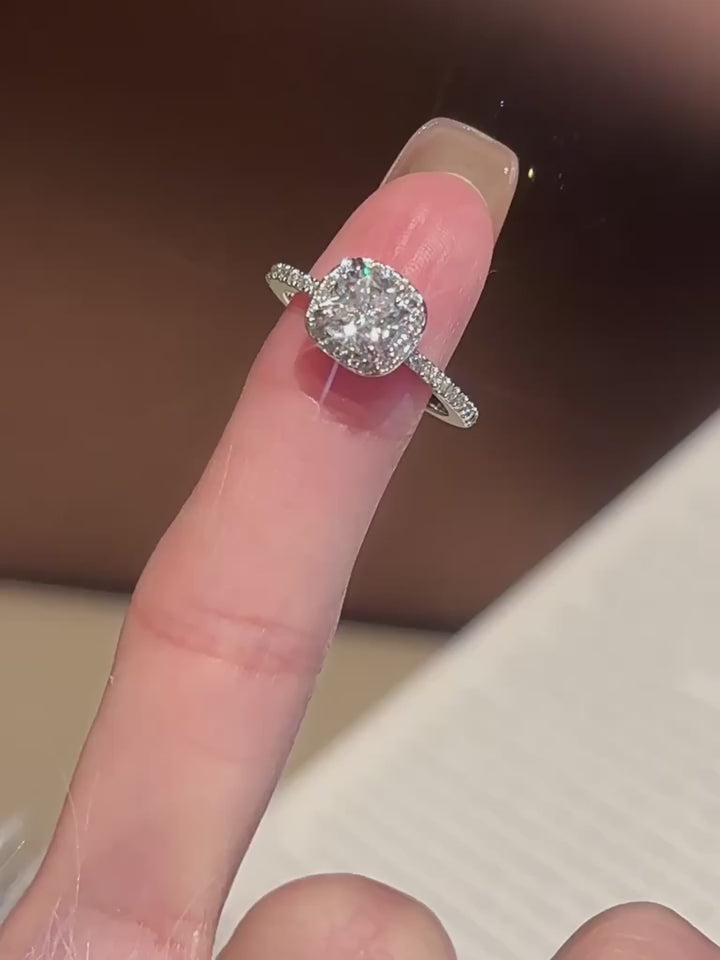 Moissanite Cushion Ring